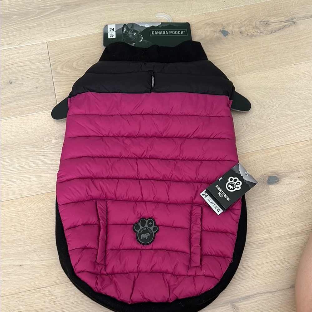 Canada Pooch Pink and Black Dog Jacket
